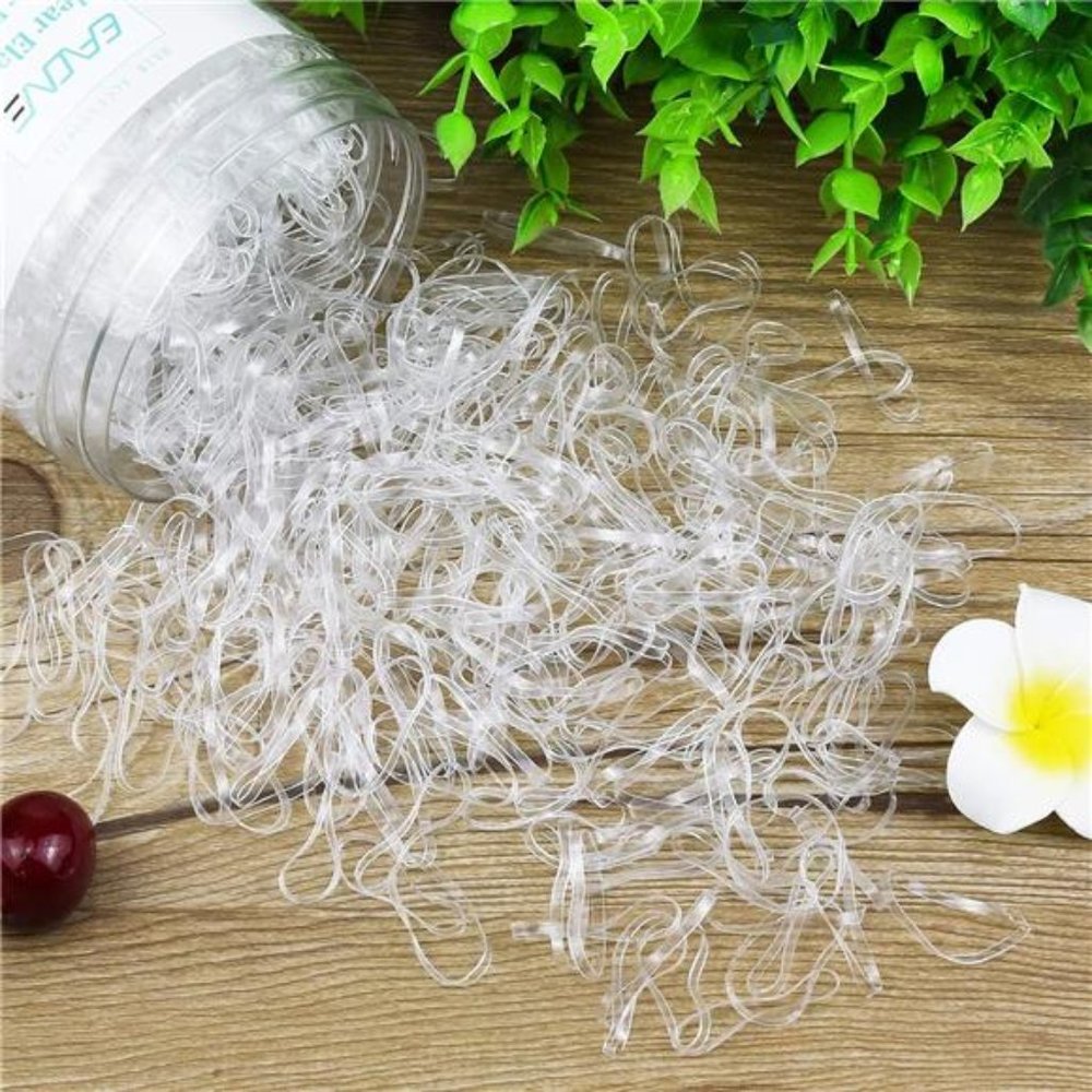 Clear Elastic Hair Rubber Bands, EAONE 1500Pcs Mini Elastics